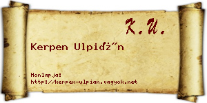 Kerpen Ulpián névjegykártya